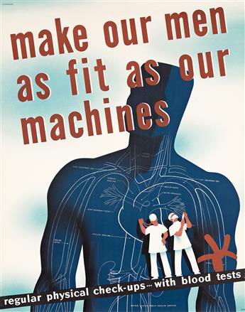 LEONARD KARSAKOV (1917-1993).  [STD PREVENTION / MENS HEALTH]. Group of 3 posters. Circa 1945. Each approximately 27¾x21¾ inches, 70½x